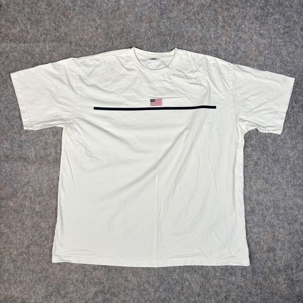 Gap Factory Store T-Shirt Mens‎ XXL White Good USA Flag Stripe 24038600 04 SUM